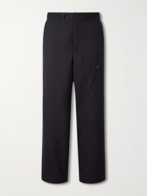 Wide-Leg Wool Herringbone Cargo Trousers Wide-Leg Wool Herringbone Cargo Trousers