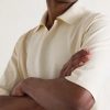 Knitted Silk Polo Shirt - CU Knitted Silk Polo Shirt - CU