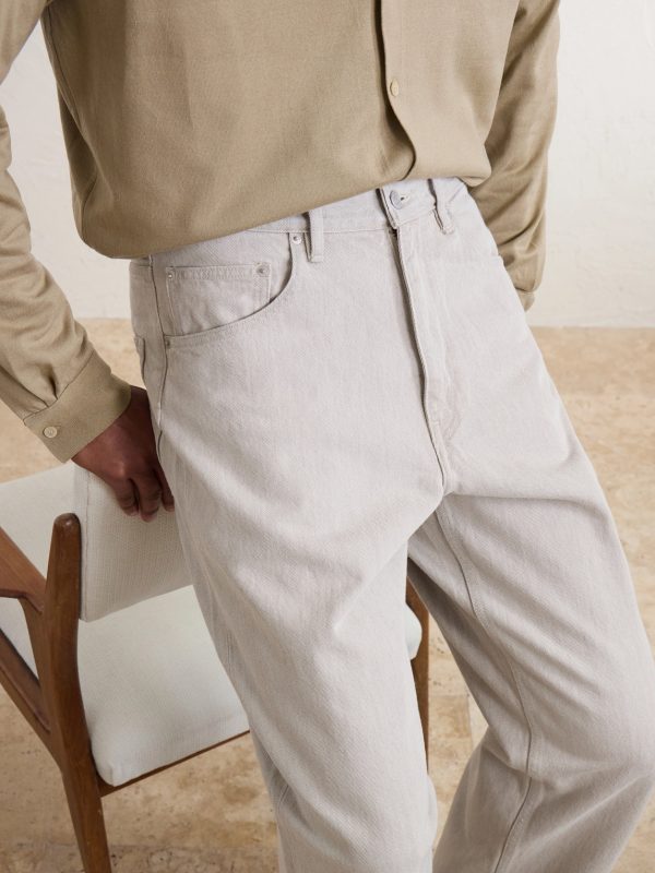 Wide-Leg Twist Brown Cotton Jeans - CU Wide-Leg Twist Brown Cotton Jeans - CU