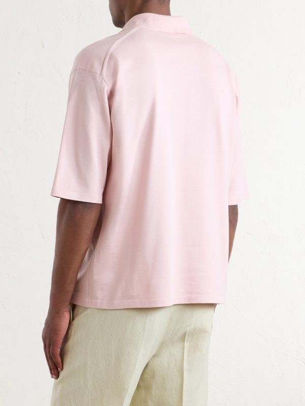 Knitted Silk Polo Shirt - BK Knitted Silk Polo Shirt - BK
