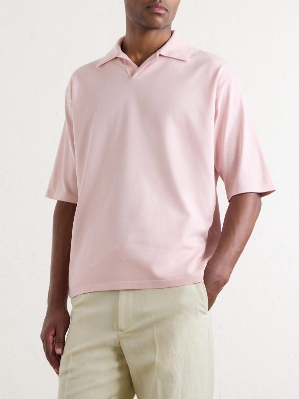 Knitted Silk Polo Shirt - FR Knitted Silk Polo Shirt - FR