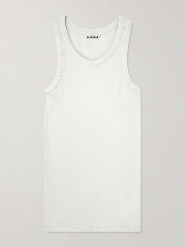 Ribbed Organic Cotton-Jersey Tank Top