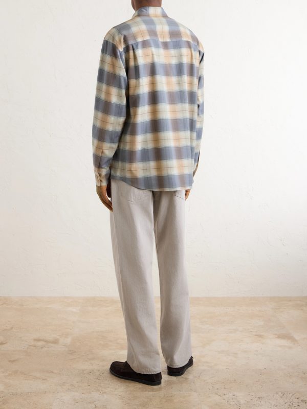 Checked Wool-Poplin Shirt - BK Checked Wool-Poplin Shirt - BK