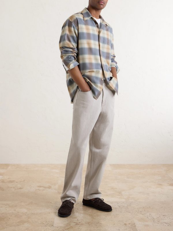 Checked Wool-Poplin Shirt - OU Checked Wool-Poplin Shirt - OU