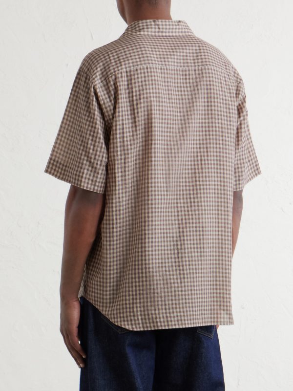 Camp-Collar Checked Cotton Shirt - BK