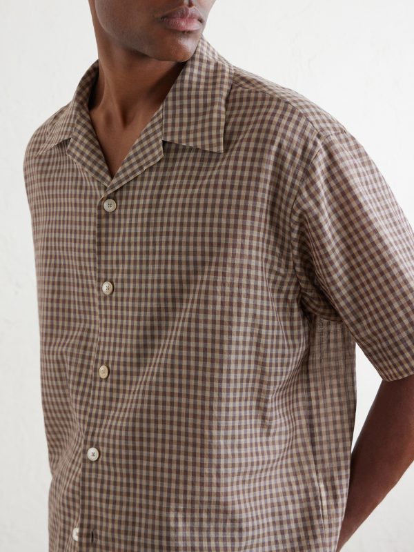 Camp-Collar Checked Cotton Shirt - CU