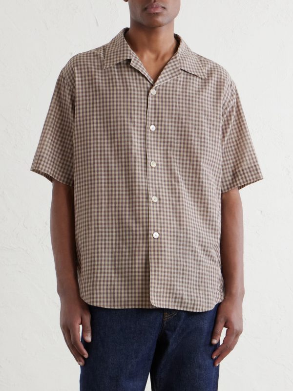 Camp-Collar Checked Cotton Shirt - FR