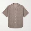 Camp-Collar Checked Cotton Shirt