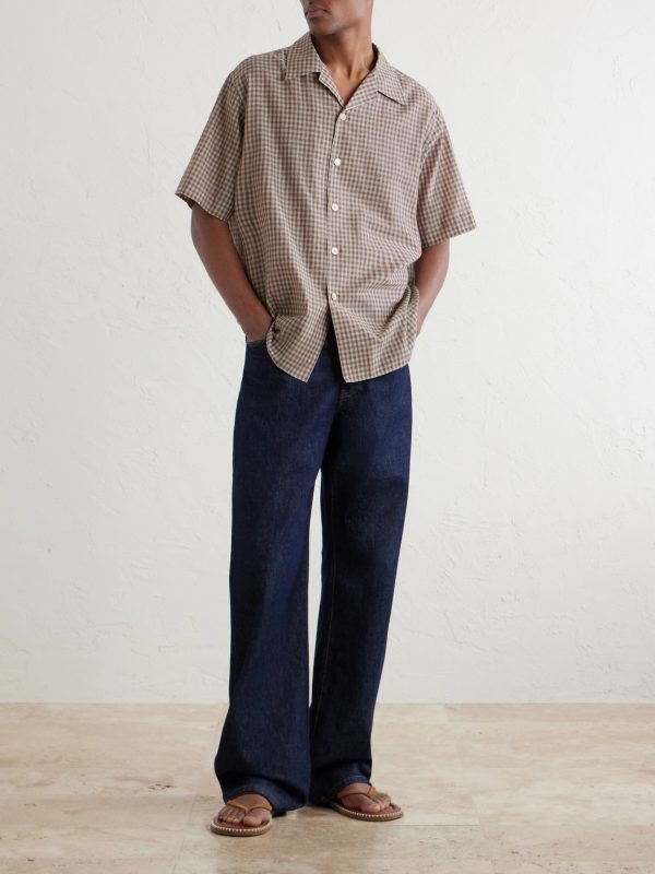Camp-Collar Checked Cotton Shirt - OU