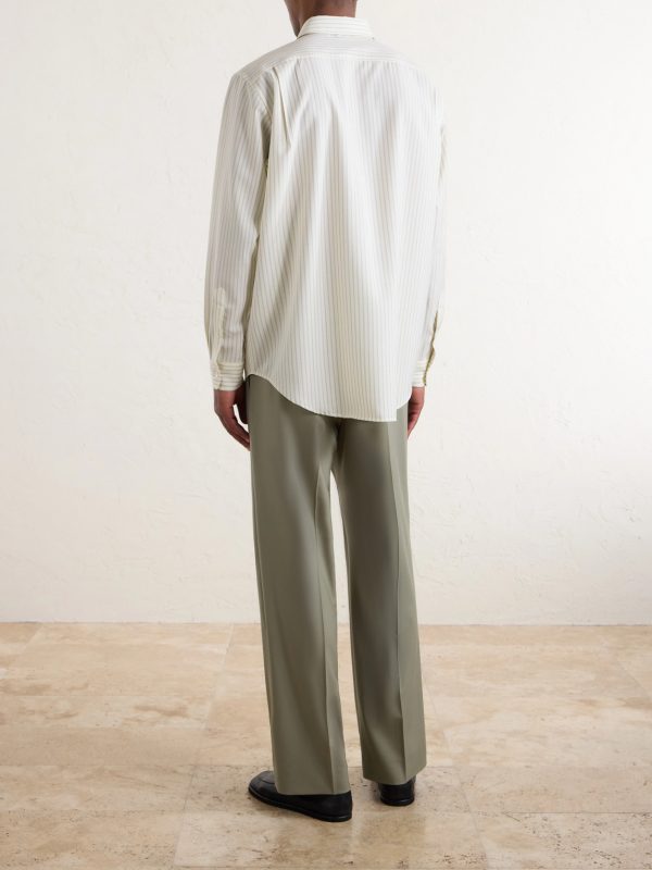Striped Wool-Poplin Shirt - BK
