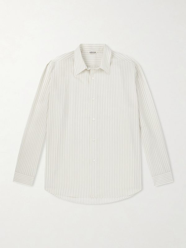 Striped Wool-Poplin Shirt