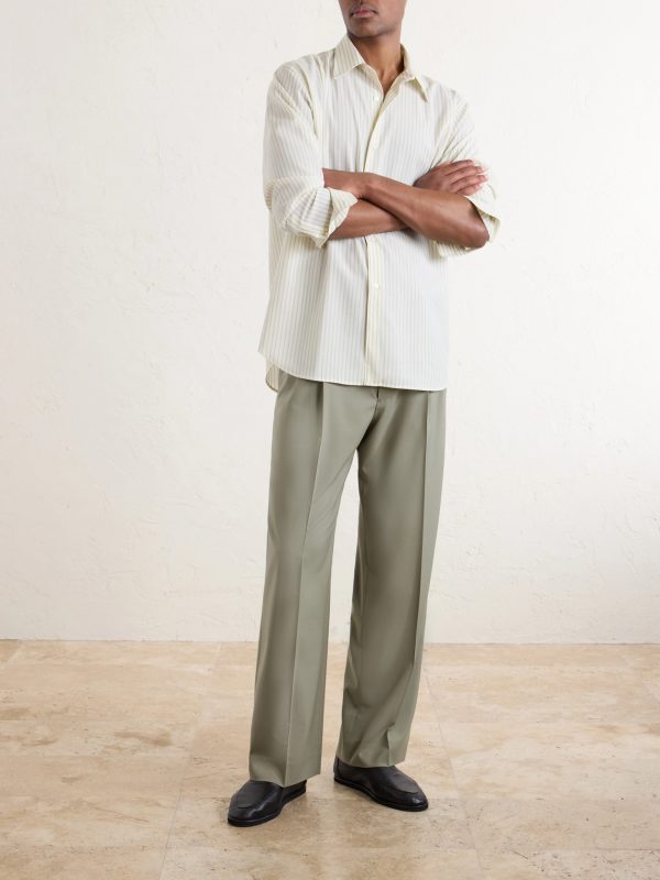 Striped Wool-Poplin Shirt - OU