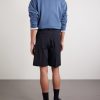 Wide-Leg Pleated Wool-Gabardine Shorts - BK