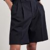 Wide-Leg Pleated Wool-Gabardine Shorts - CU