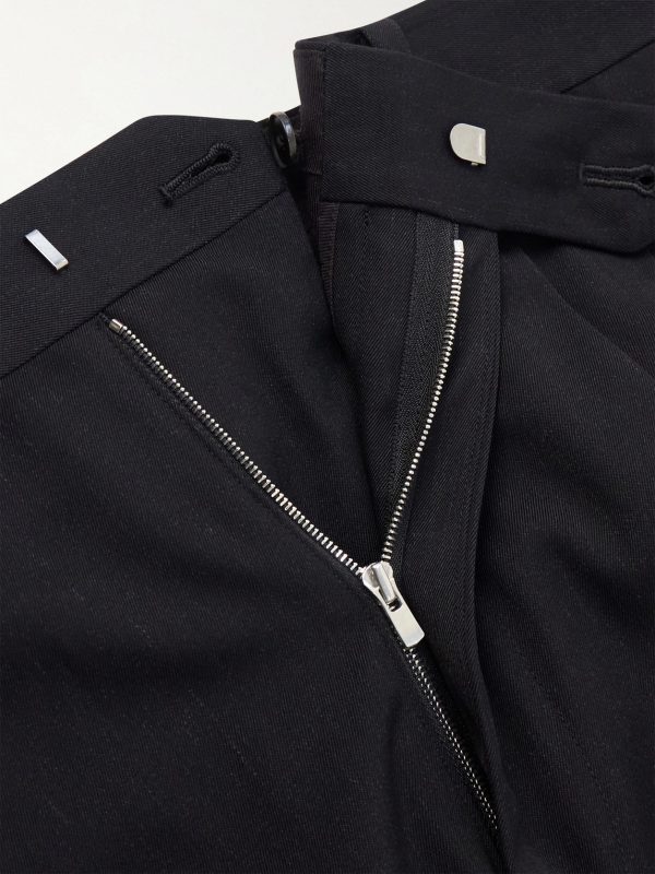 Wide-Leg Pleated Wool-Gabardine Shorts - E1