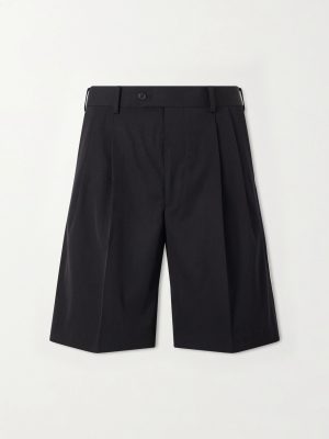 Wide-Leg Pleated Wool-Gabardine Shorts Wide-Leg Pleated Wool-Gabardine Shorts