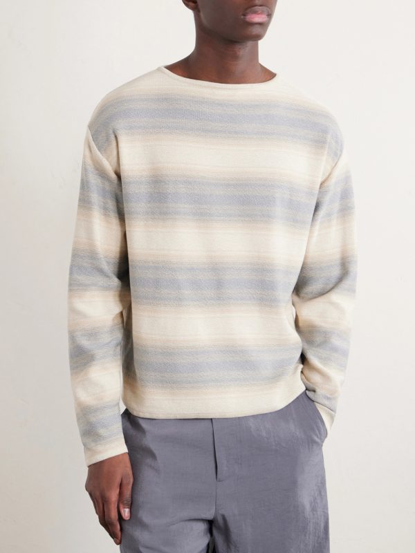 Dégradé Striped Cotton and Silk-Blend Sweater - FR