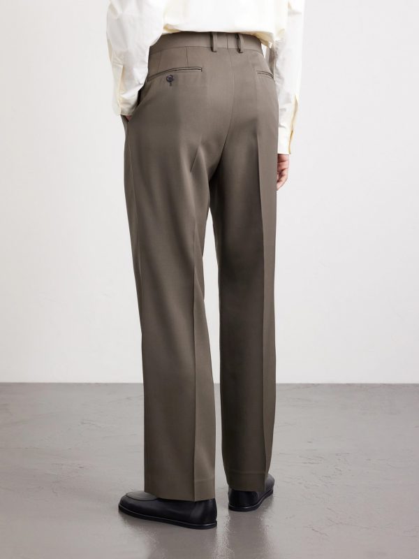 Straight-Leg Wool-Gabardine Trousers - BK Straight-Leg Wool-Gabardine Trousers - BK