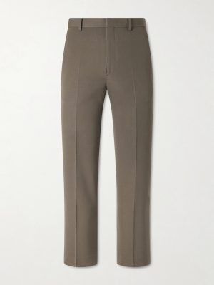 Straight-Leg Wool-Gabardine Trousers