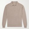Open-Collar Cashmere and Silk-Blend Polo Shirt