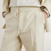 Straight-Leg Wool, Cotton and Linen-Blend Oxford Drawstring Trousers - CU Straight-Leg Wool, Cotton and Linen-Blend Oxford Drawstring Trousers - CU