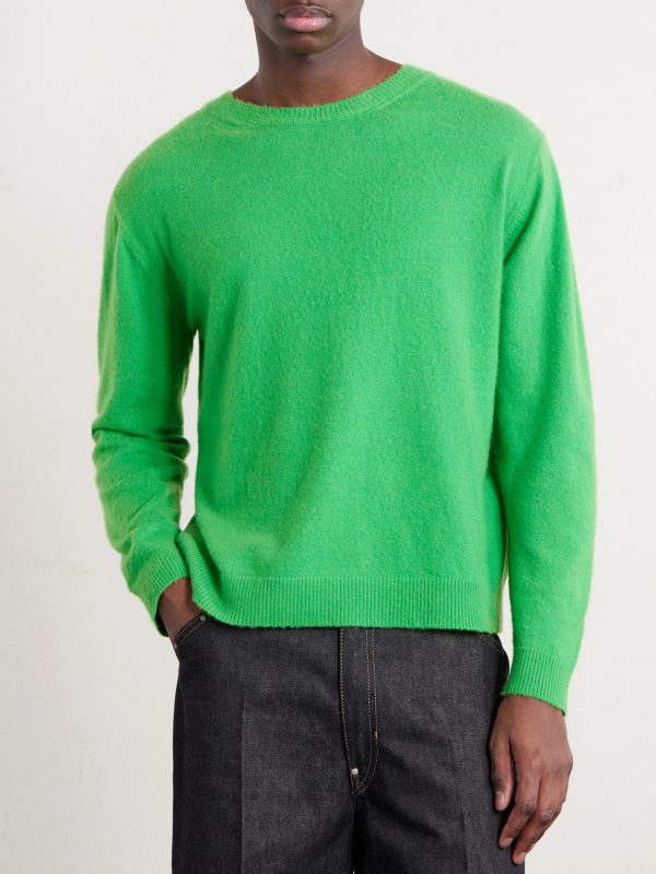Brushed Cashmere and Cotton-Blend Sweater - FR Brushed Cashmere and Cotton-Blend Sweater - FR