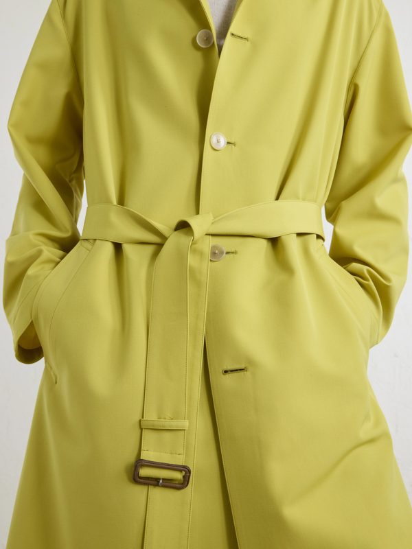Belted Leather-Trimmed Wool-Canvas Trench Coat - CU