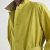 Belted Leather-Trimmed Wool-Canvas Trench Coat - E2