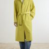 Belted Leather-Trimmed Wool-Canvas Trench Coat - FR