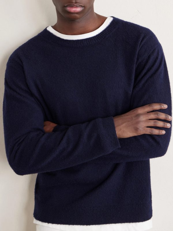 Brushed Cashmere and Cotton-Blend Sweater - CU