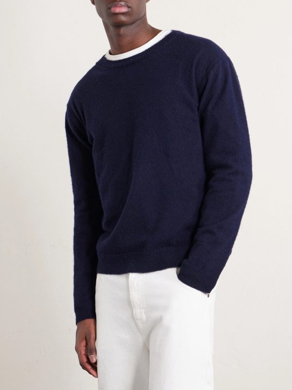Brushed Cashmere and Cotton-Blend Sweater - FR