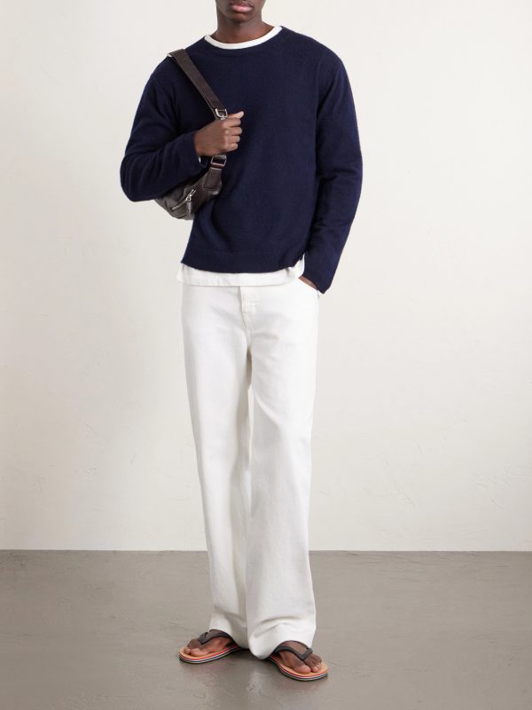 Brushed Cashmere and Cotton-Blend Sweater - OU