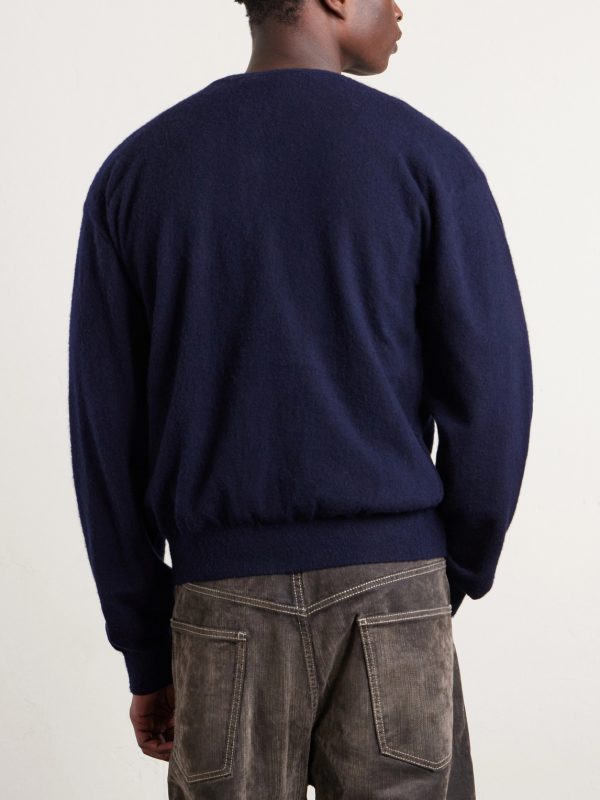Brushed Cashmere and Cotton-Blend Cardigan - BK Brushed Cashmere and Cotton-Blend Cardigan - BK