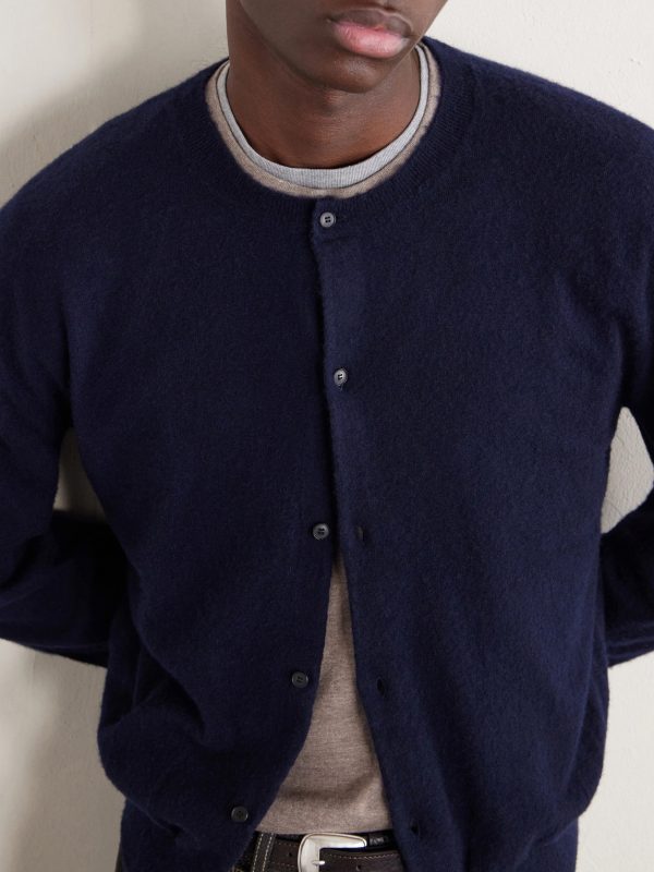 Brushed Cashmere and Cotton-Blend Cardigan - CU Brushed Cashmere and Cotton-Blend Cardigan - CU