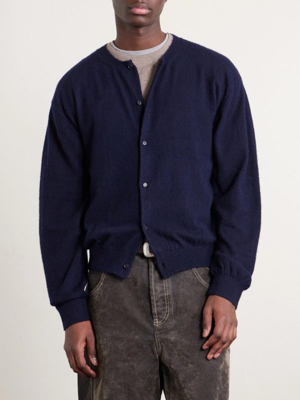 Brushed Cashmere and Cotton-Blend Cardigan - FR Brushed Cashmere and Cotton-Blend Cardigan - FR