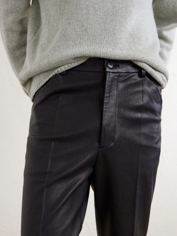 Straight-Leg Full-Grain Leather Trousers - CU Straight-Leg Full-Grain Leather Trousers - CU