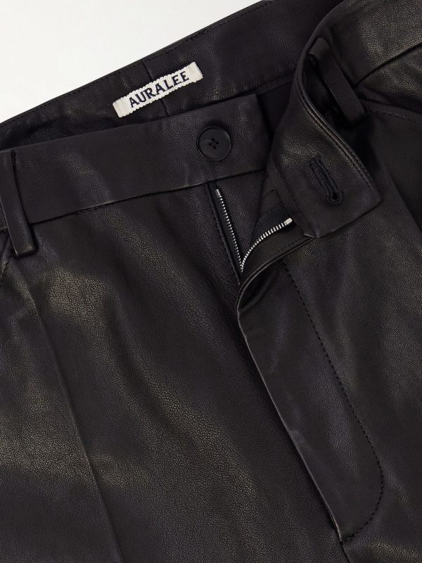 Straight-Leg Full-Grain Leather Trousers - E1 Straight-Leg Full-Grain Leather Trousers - E1