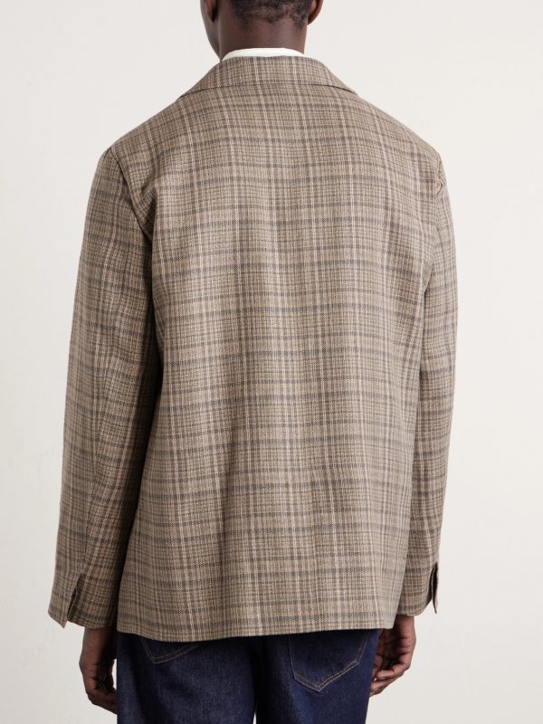 Checked Silk and Linen-Blend Tweed Jacket - BK