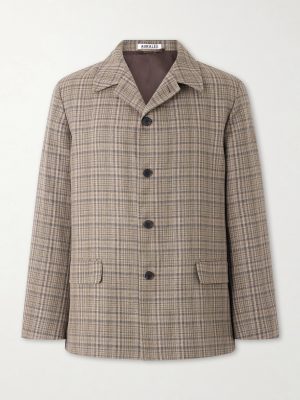 Checked Silk and Linen-Blend Tweed Jacket Checked Silk and Linen-Blend Tweed Jacket