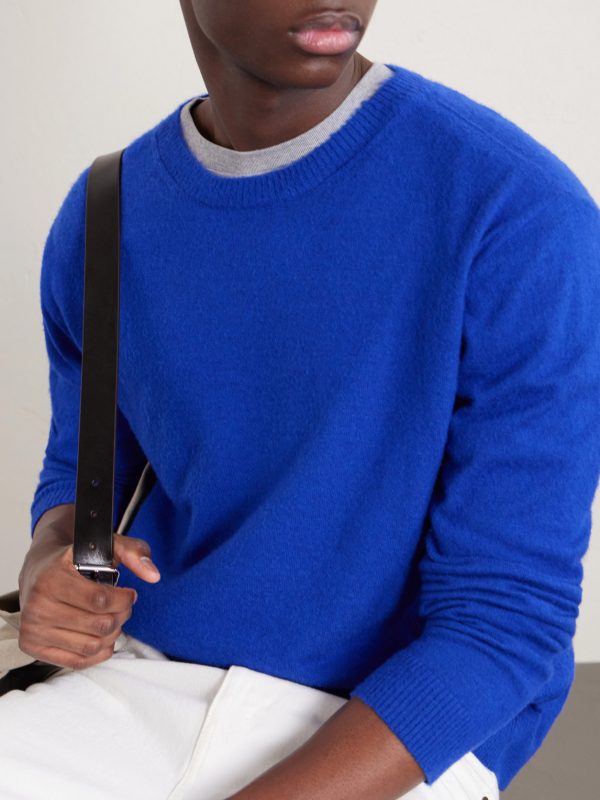 Brushed Cashmere and Cotton-Blend Sweater - CU