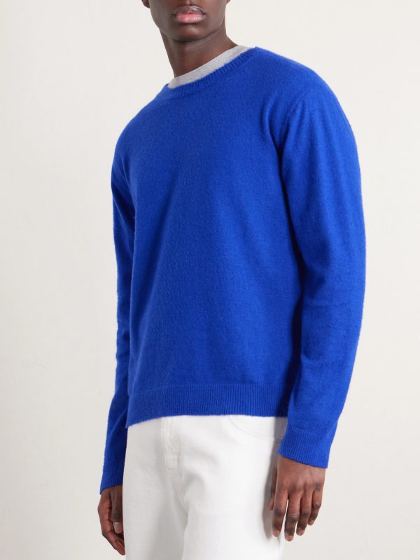 Brushed Cashmere and Cotton-Blend Sweater - FR