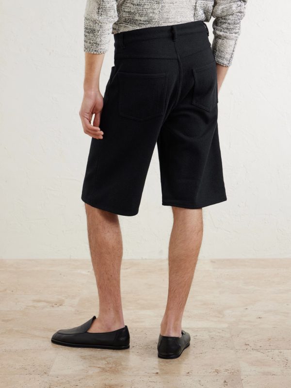 Wide-Leg Silk Shorts - BK Wide-Leg Silk Shorts - BK