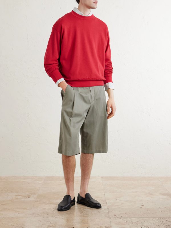 Cotton, Wool and Silk-Blend Jersey Sweater - OU