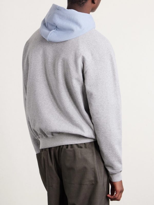 Two-Tone Cotton-Jersey Hoodie - BK Two-Tone Cotton-Jersey Hoodie - BK