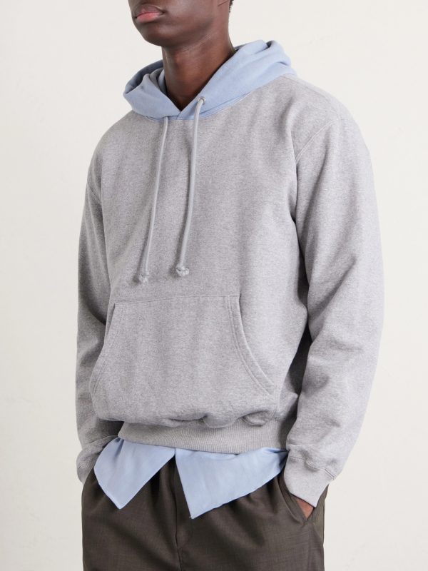 Two-Tone Cotton-Jersey Hoodie - FR Two-Tone Cotton-Jersey Hoodie - FR