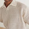 Tussah Open-Knit Silk and Cotton-Blend Polo Shirt - CU Tussah Open-Knit Silk and Cotton-Blend Polo Shirt - CU