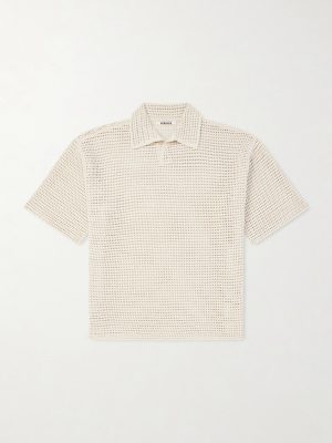 Tussah Open-Knit Silk and Cotton-Blend Polo Shirt Tussah Open-Knit Silk and Cotton-Blend Polo Shirt