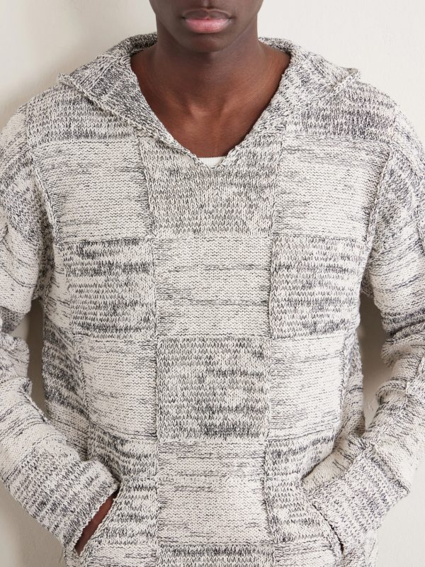 Patchwork Cotton and Linen-Blend Hoodie - CU