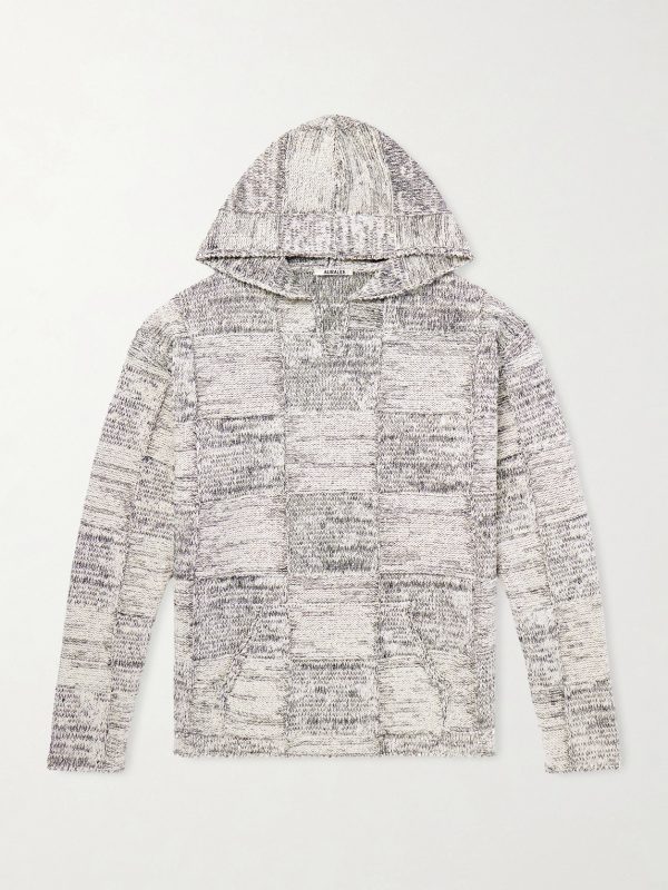 Patchwork Cotton and Linen-Blend Hoodie