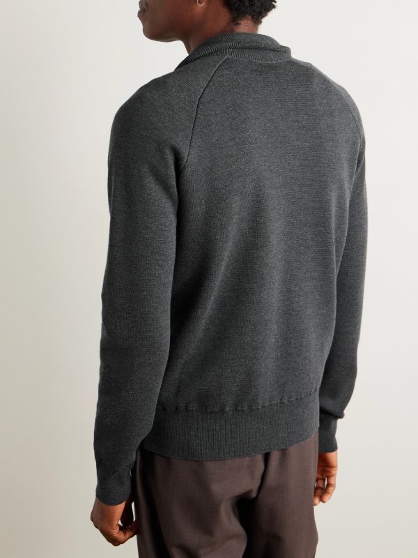Slim-Fit Virgin Wool Zip-Up Cardigan - BK Slim-Fit Virgin Wool Zip-Up Cardigan - BK